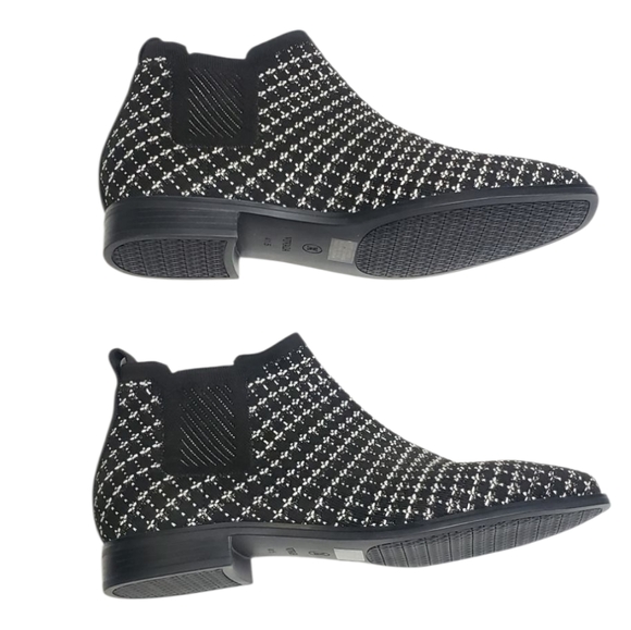 EUC Vivaia Ryan Pro Square-Toe Water-Repellent Chelsea Ankle Boots Black Tweed - Picture 5 of 14